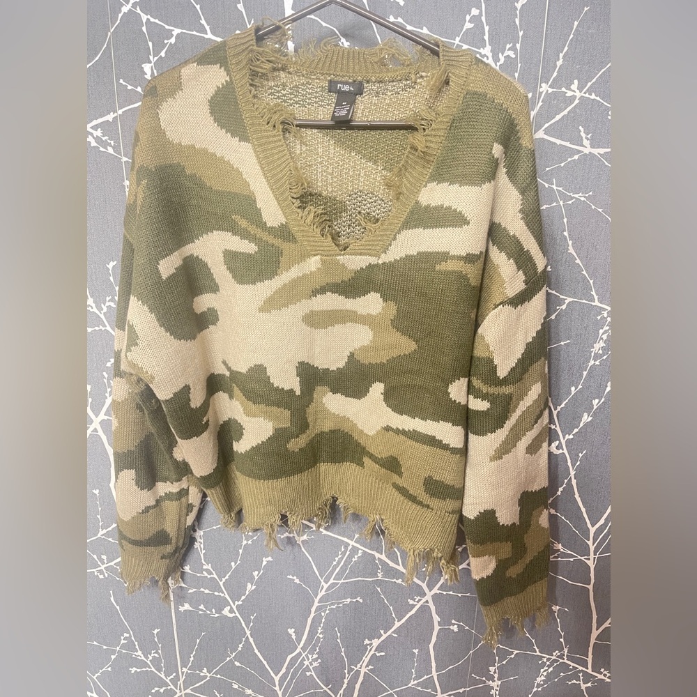 Olive Camo Sweater